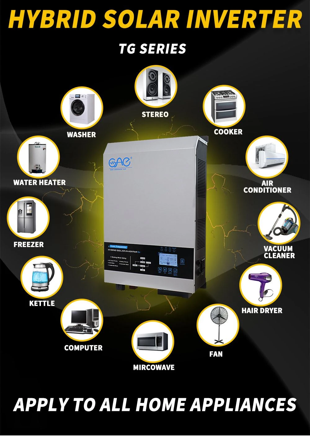 pure sine wave hybrid solar inverter